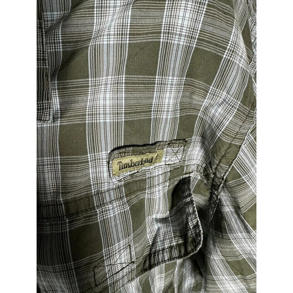 TIMBERLAND Mens Button Down Check Shirt XL Blue Tan - Picture 3 of 7